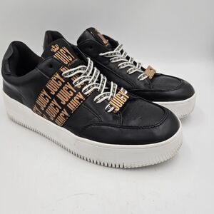 Juicy Couture Shoes Women Size 9 Danika Platform Athletic Sneakers Black Gold